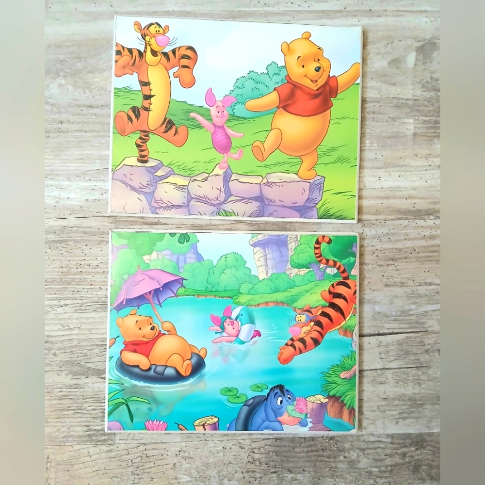Winnie the Pooh Wooden Wall Plaques Set – Disney Nursery Kids Room Decor